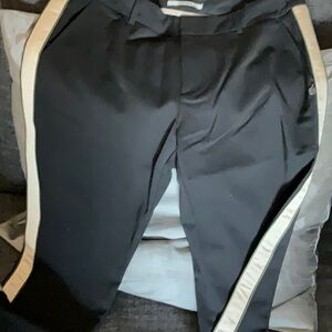 NWOT SCOTCH & SODA The Peaks black pants with beige satin stripe down side M
